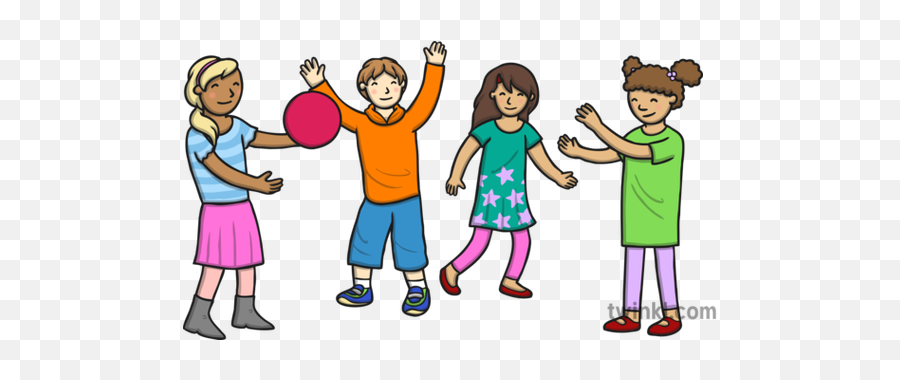 Say No To Bullying Children Laughing And Playing Friends - Cartoon Girl Catching A Ball Png,Friendship Png