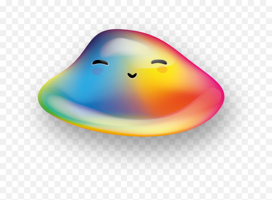 A Rainbow - Colored Blob With A Cute Face Eyes Closed Cute Blob Transparent Png,Kawaii Eyes Png