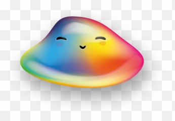 A Rainbow - colored Blob With Cute Face Eyes Closed Transparent png