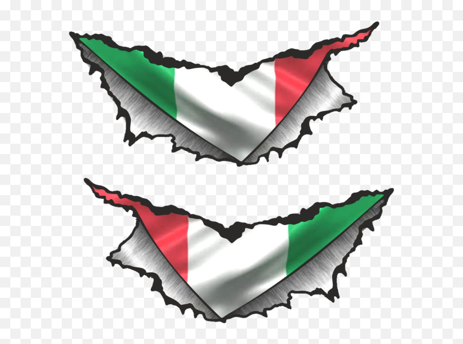 Us 115 34 Offthree Ratels Ftc 1123 Large Pair Triangular Ripped Torn Metal Italy Italian Flag Motif Vinyl Car Sticker Motorcycle Decalwall - Sticker Png,Italy Flag Png