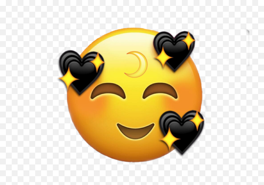Tumblr Emoji Heart Black Moon Beautiful - Heart Emoji Png Emoji,Heart Emojis Transparent