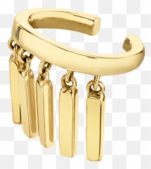 Gold Bar Slim Ear Cuff - Solid png