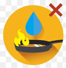 Cooking Fire Safety - Never Put Water On A png