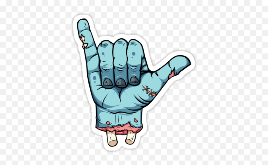 Zombie Shaka Hand Sticker - Sign Language Png,Shaka Icon