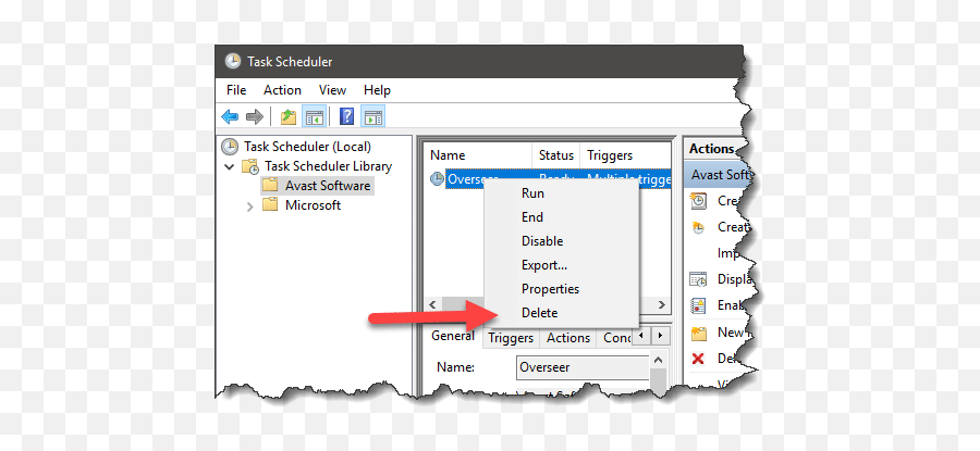 How Do I Get Rid Of Overseerexe - Ask Leo Windows Task Scheduler Png,Avast Icon Missing In System Tray