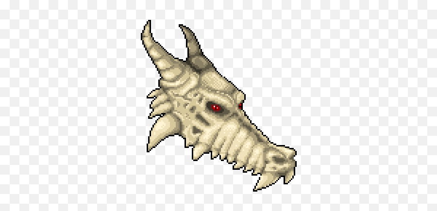 Gab Fratus - Dragon Skull Pixel Art Png,Dragon Pixel Icon Black