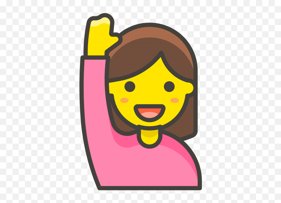 Woman Raising Hand Emoji - Hand Raising Emoji Clipart Full Frankfurt Airport Png,Woman Hand Png