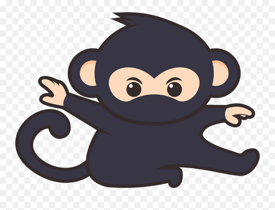 Funny Cute Animal - Free Vector Graphic On Pixabay Monkey Ninja Png,Cute Monkey Png