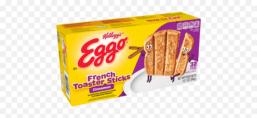 Kelloggu0027s Eggo French Toaster Sticks Cinnamon - Eggo Cinnamon Toast Waffles Png,French Toast Png