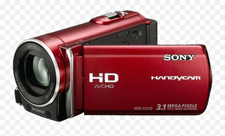 Hd Handycam Camcorder Red - Sony Handycam Hdr Cx 115 Png,Red Camera Png