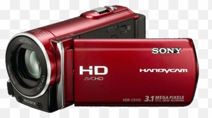 Hd Handycam Camcorder Red - Sony Handycam Hdr Cx 115 Png,Red Camera Png