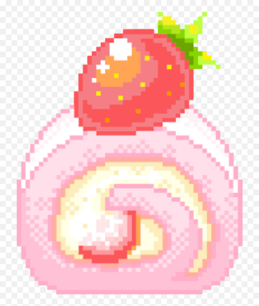 Cake Strawberry Cute Pixel Pastel Pink Tumblr - Cute Strawberry Pixel Png,Cute Pngs