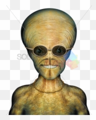 Stock Photo Of Alien Wearing Sunglasses And A Gold Chain Necklace - Alien With Human Teeth Png,Gold Chain Transparent Background