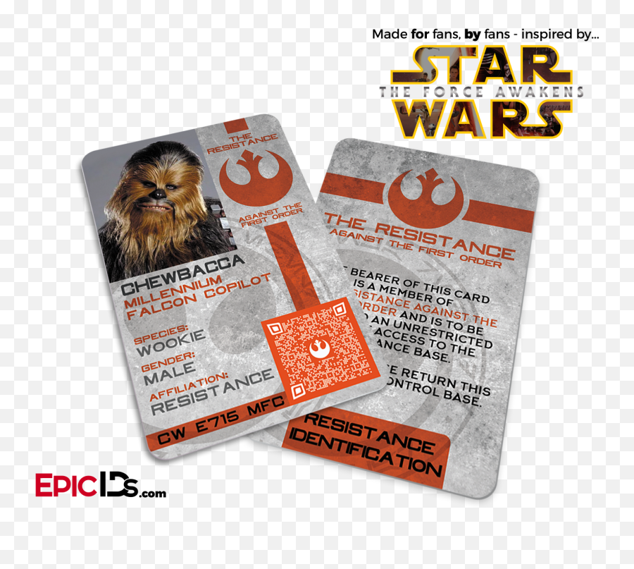 Star Wars Tfa Inspired - The Resistance Chewbacca Identification Card Badge Star The Force Awakens Png,Chewbacca Png