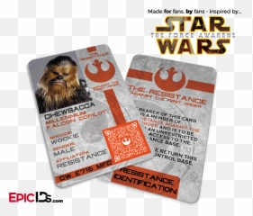 Star Wars Tfa Inspired - The Resistance Chewbacca Identification Card Badge Star The Force Awakens Png,Chewbacca Png