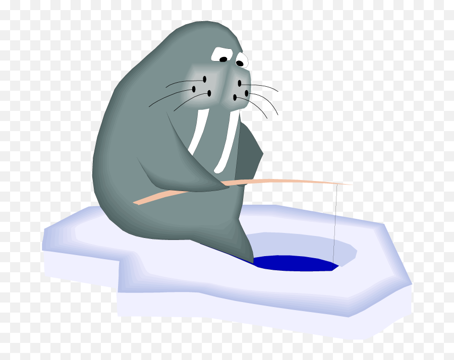 Walrus Clipart 19 - Wikiclipart Ice Fishing Cartoon Png,Walrus Png