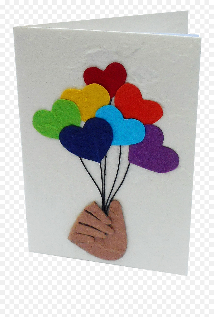 Hand And Heart Balloon Cards - Greeting Card Png,Heart Balloon Png
