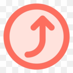 Curved Right Up Arrow Icon Of Colored Outline Style - Brixton png