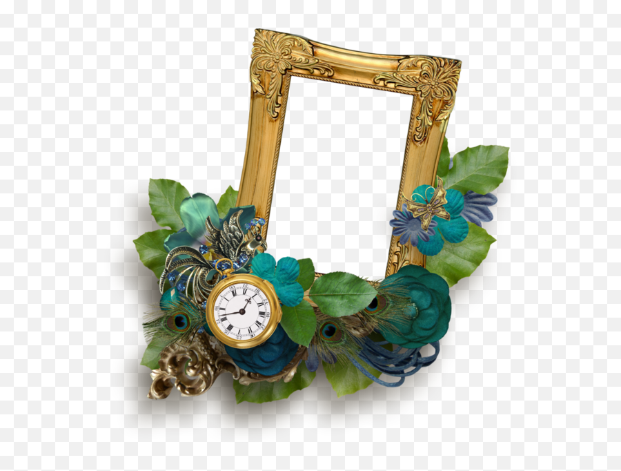 Picture Frames Flower Feather Frame Wreath For - Picture Frame Png,Wreath Transparent