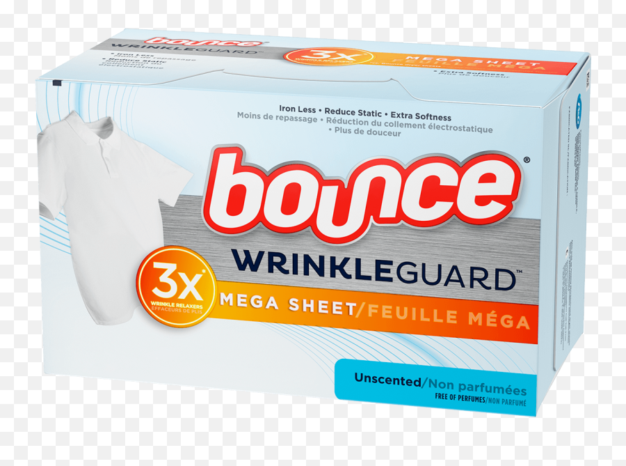Bounce Wrinkleguard Dryer Sheets Unscented Mega Sheet - Bounce Wrinkle Guard Dryer Sheets Png,Wrinkled Paper Png