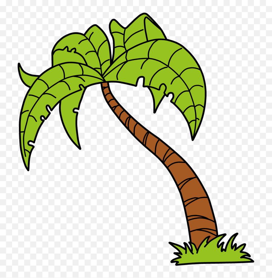 Download Hd Green Palm Tree Vector - Palm Tree Cartoon Palm Tree Vector Art Png,Cartoon Palm Tree Png