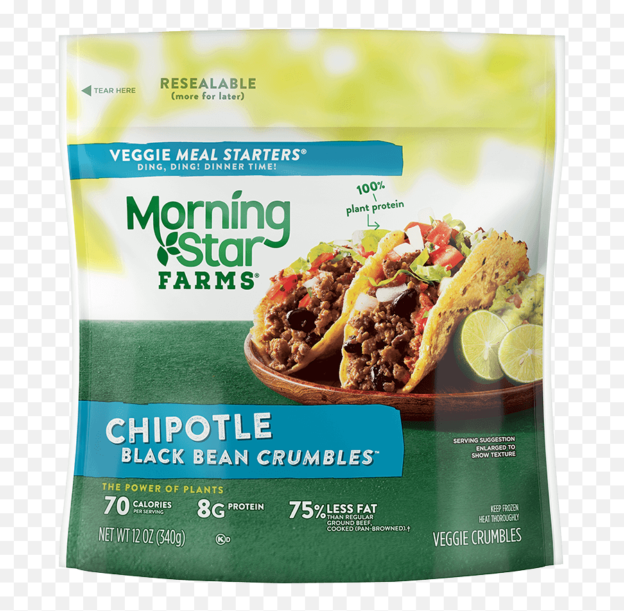 Morningstar Farms Chipotle Black Bean Crumbles - Morningstar Farms Chipotle Black Bean Crumbles Png,Bean Transparent