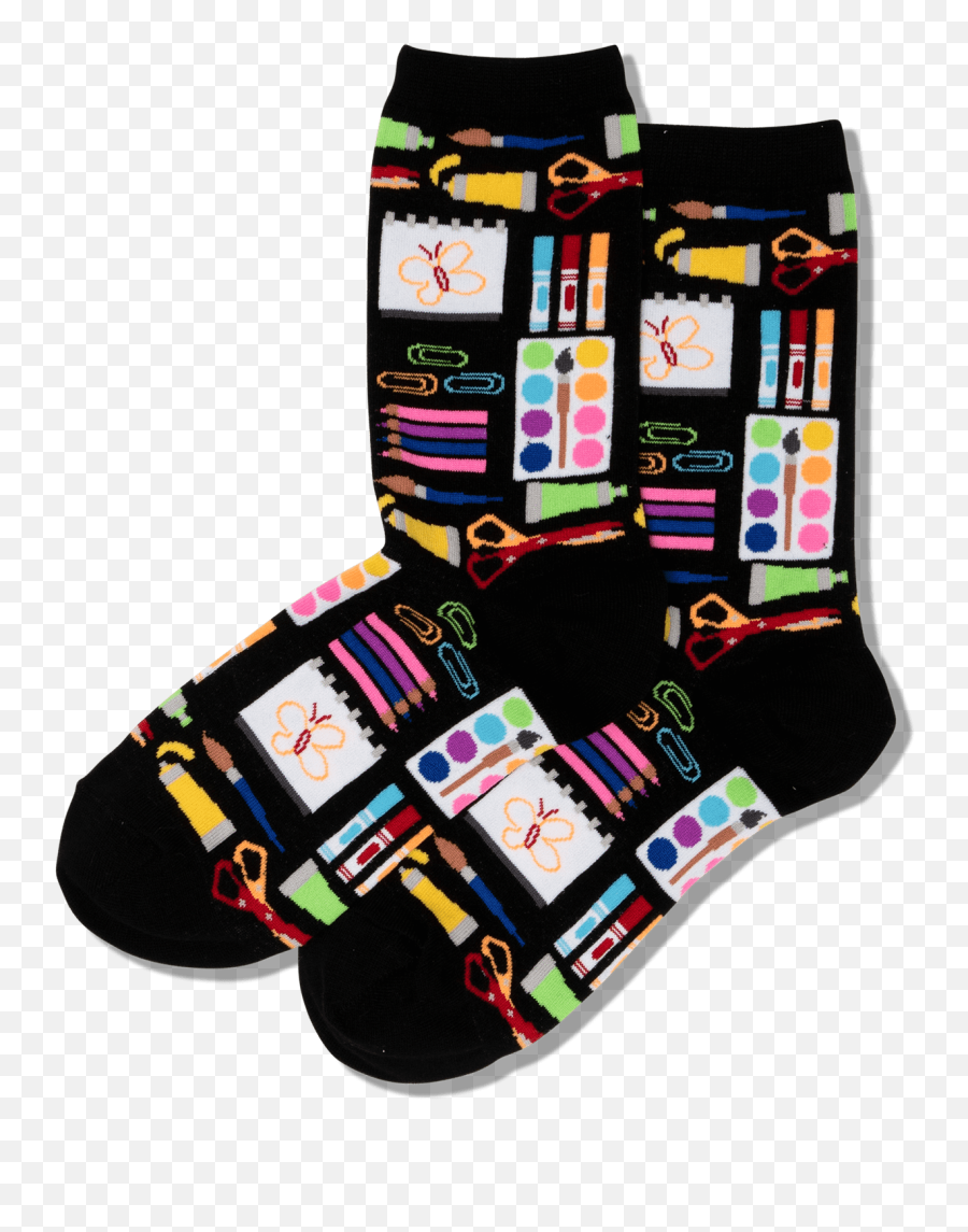 Womens Art Supplies Crew Socks - For Teen Png,Art Supplies Png