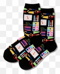 Womens Art Supplies Crew Socks - For Teen Png,Art Supplies Png