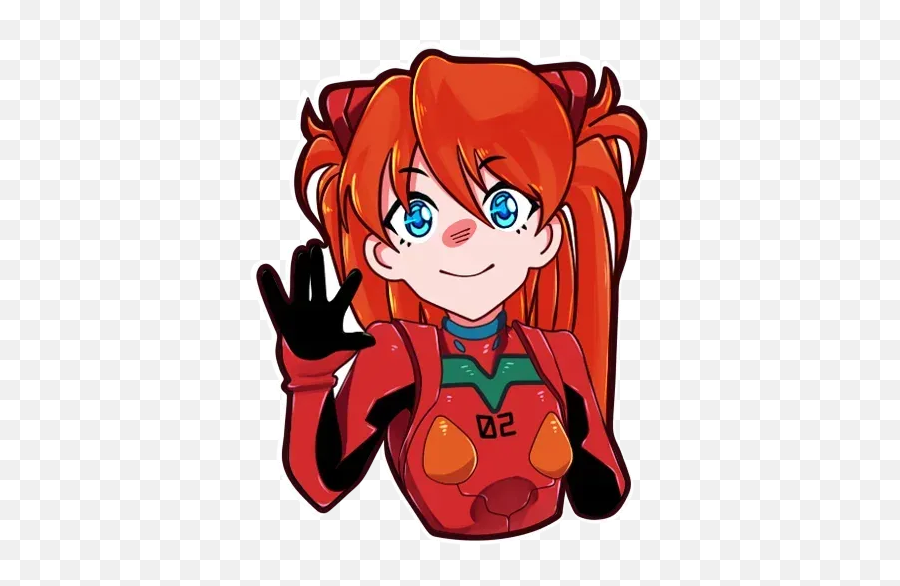 Asuka Nge Whatsapp Stickers - Stickers Cloud Fictional Character Png,Asuka Transparent