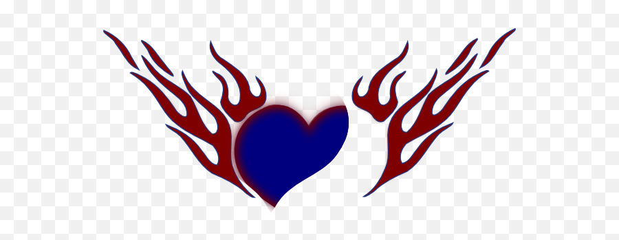 Blue Heart Red Flames Icon Png - Heart On Fire Drawing,Red Flames Png