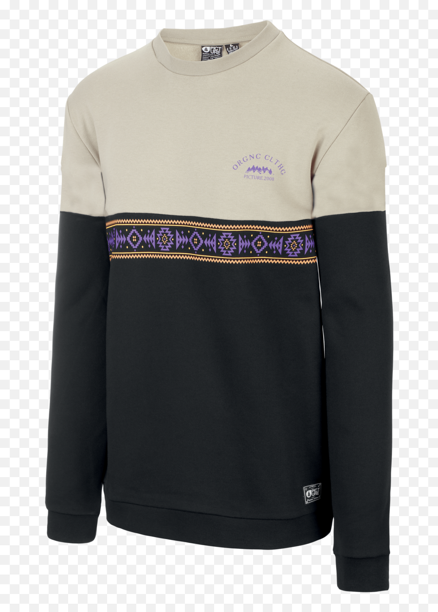 Sweat Picture Organic Flagstaff Crew - Black Long Sleeve Png,Volcom Icon Slim Zip Hoodie