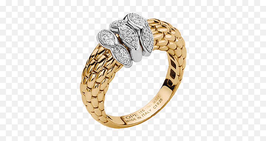 Fope Gold Ring With Diamond Pavè - Engagement Ring Png,Gold Ring Png