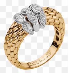Fope Gold Ring With Diamond Pavè - Engagement Ring Png,Gold Ring Png
