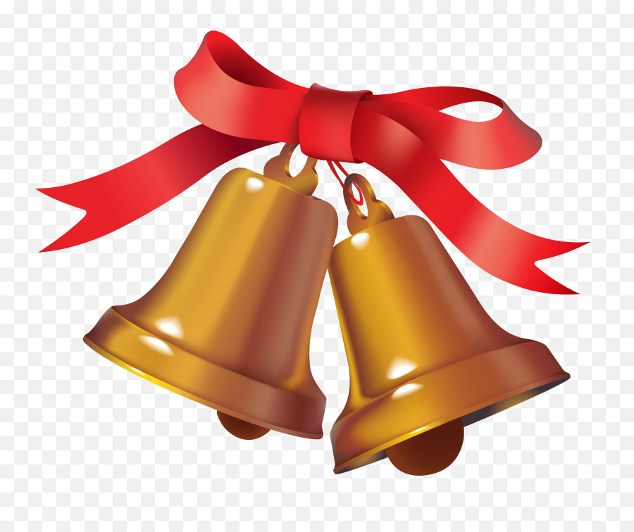 Png Christmas Bell With Red Ribbon Knotted Images - Png,Christmas Bells Png