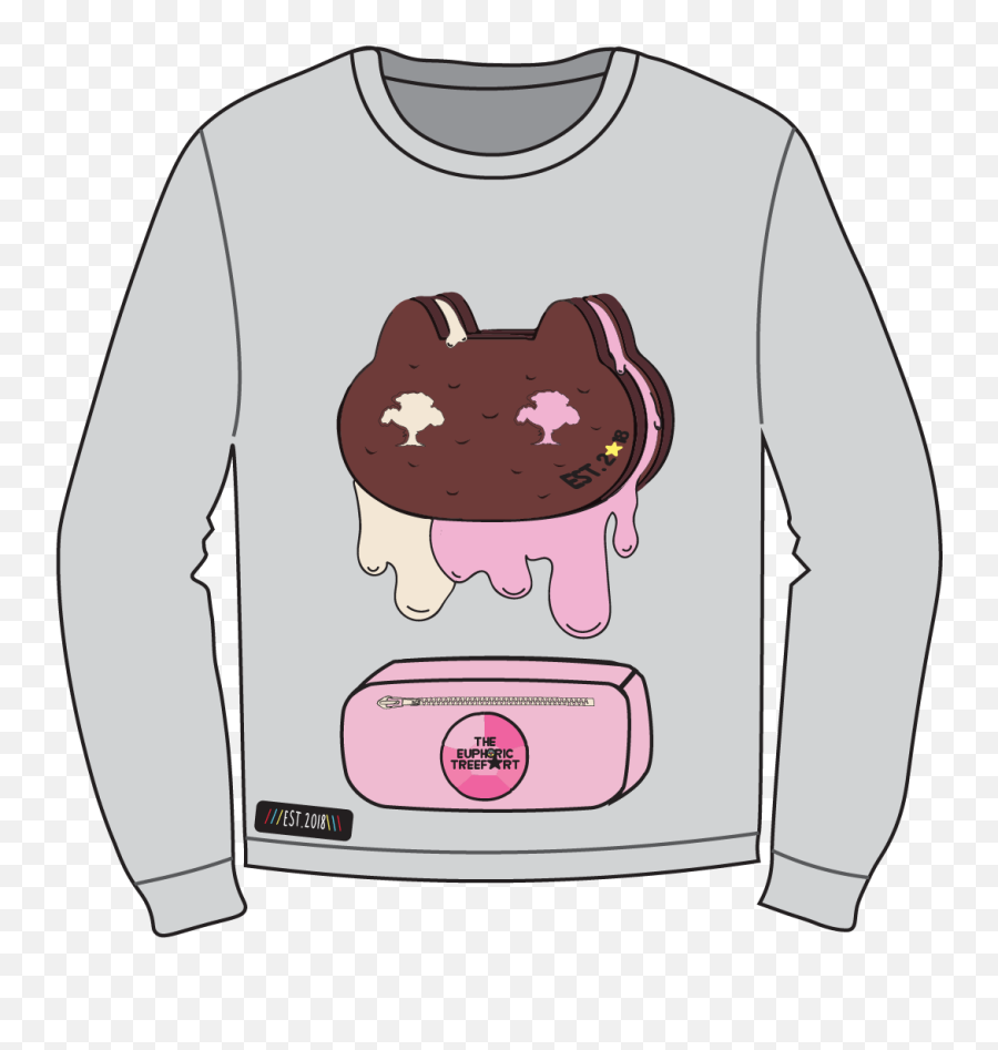 Cookie Cat Hoodie Geek Clothing Euphoric Treefort - Long Sleeve Png,Arbor Icon Hoodie