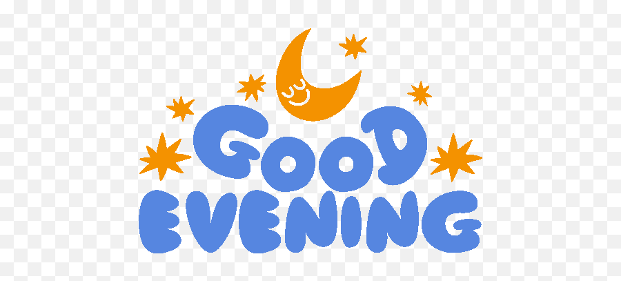 Good Evening Yellow Stars And Moon Above - Good Evening Cute Sticker Png,Android Yellow Star Icon