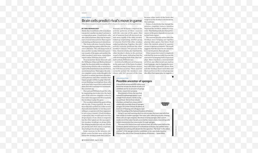 Science News - April 4 2015 Page 1213 Document Png,Jawbone Icon Hd Black Thinker