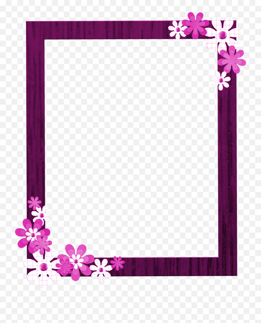 Pink Floral Border Png Picture - Border Frame Png,Flower Border Png