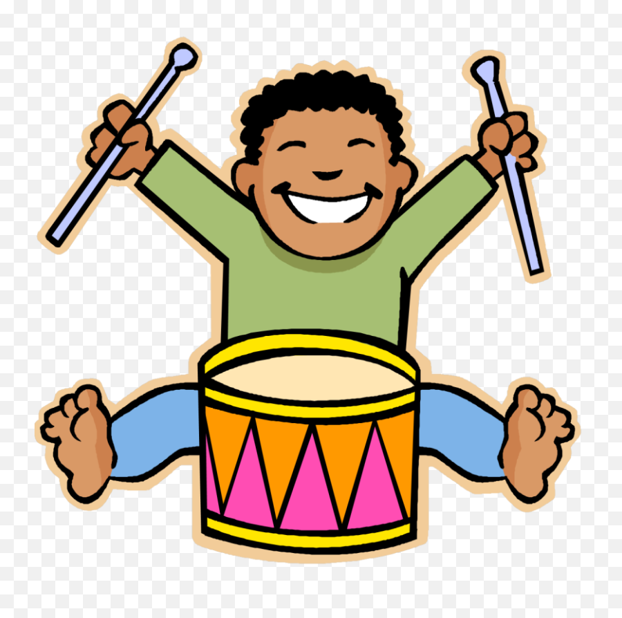 Download Kids Playing Music Clipart - Playing The Drum Kids Playing Music Clipart Png,Music Clipart Transparent