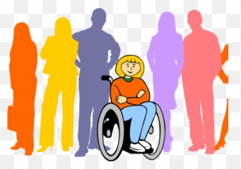 Hospital Clipart Wheelchair - Colourful People Silhouette Person With Disability Png