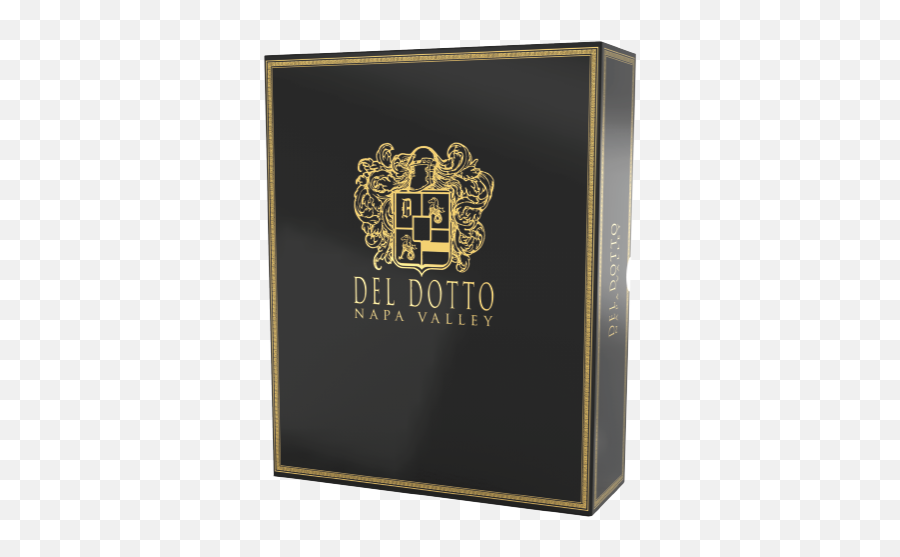 Box 2 And 3 Bottle Black Dd Gold Logo - Del Dotto Vineyards Book Cover Png,Dd Logo