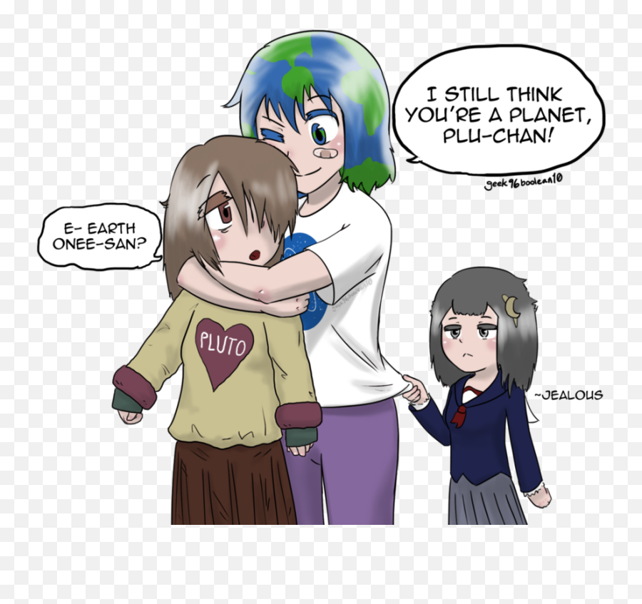 Earth - Chan X Pluto Earth Chan And Pluto Chan Full Size Pluto As A Human Png,Pluto Png