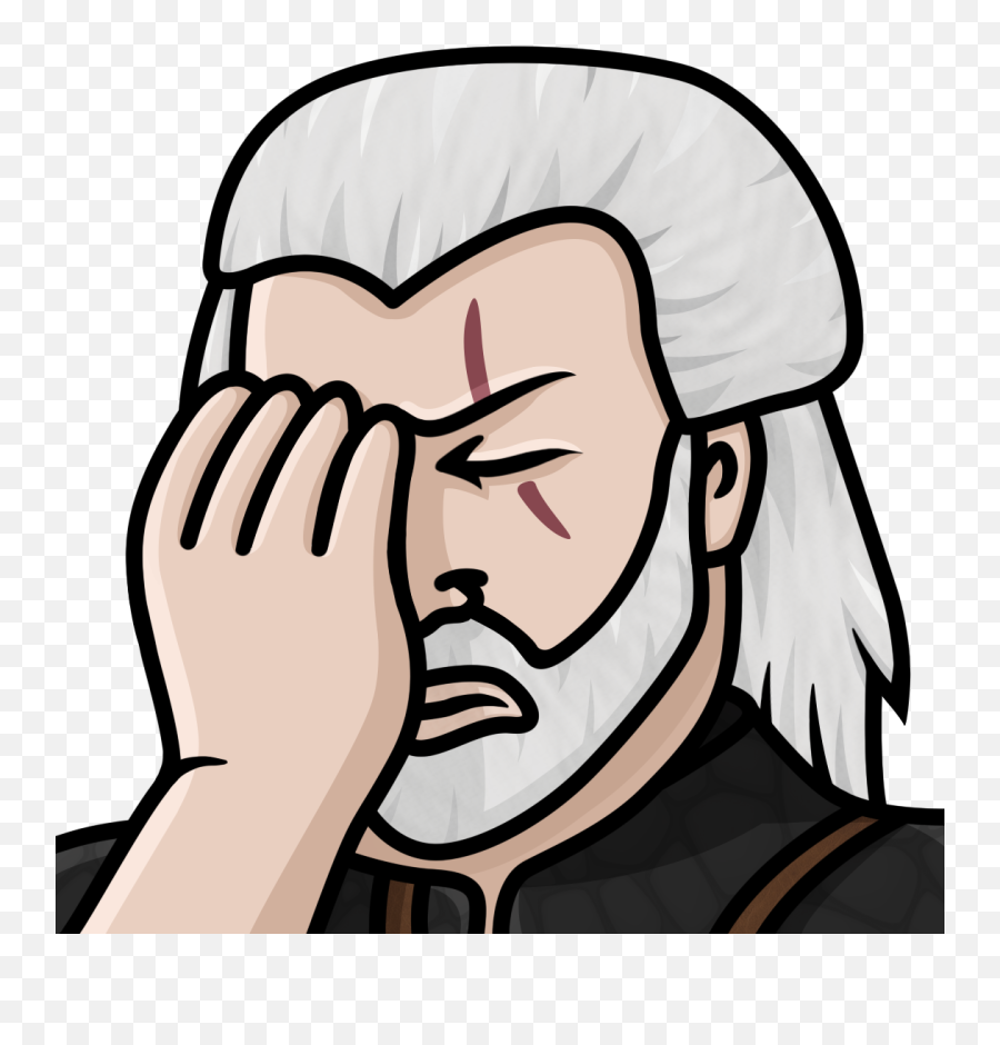 Lunksauce Geralt Facepalm Emote 1120 - Facepalm Emote Png,Face Palm Png