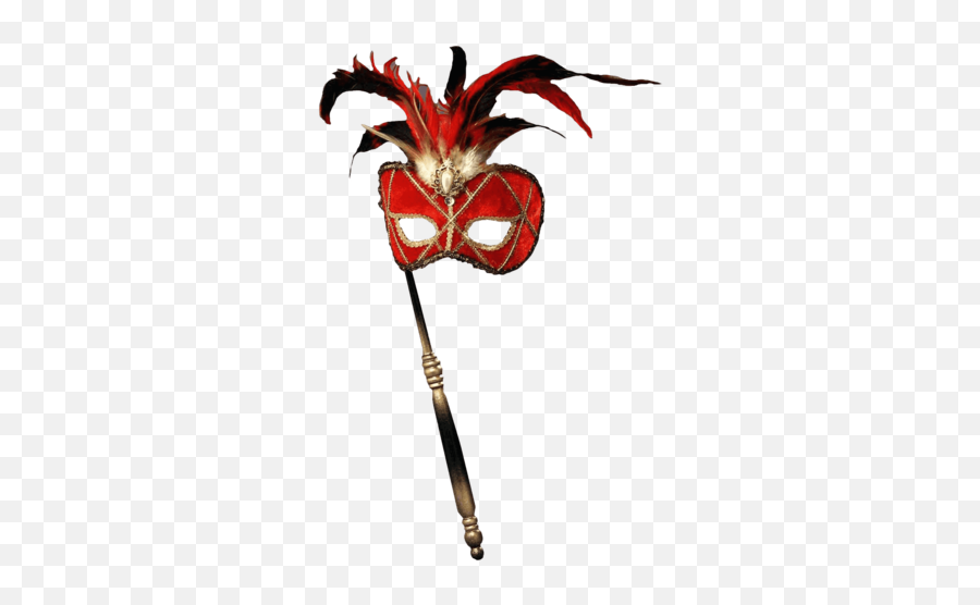 Forum Novelties Womenu0027s Feather Masquerade Mask With Holding - Venetian Masks With Stick Png,Masquerade Mask Png