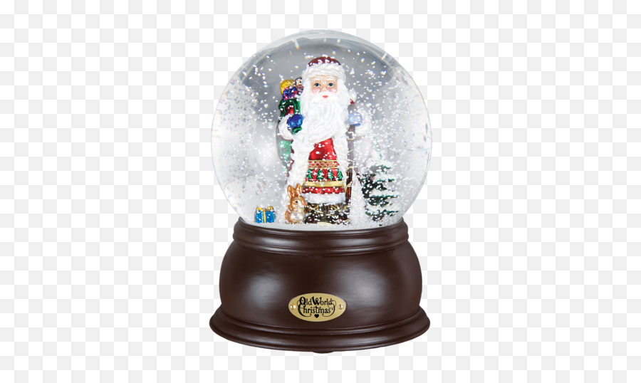 Download Hd Old World Christmas Fanciful Santa Snow Globe - Snow Globe Png,Snow Globe Png