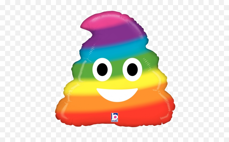 Betallic Foil Shape Emoji Rainbow Poo - Rainbow Poop Balloon Png,Rainbow Emoji Png