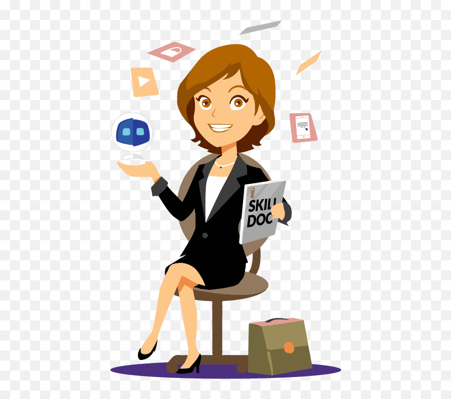 Excited Clipart Employee Transparent Free - Secretary Cartoon Png,Excited Png