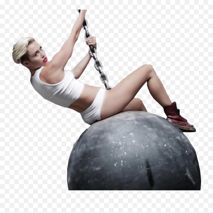 Miley Cyrus Wrecking Ball Png - Miley Cyrus On Ball Png,Wrecking Ball Png