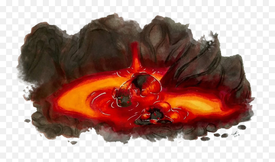 Life In Lava - Watercolor Paint Png,Lava Png