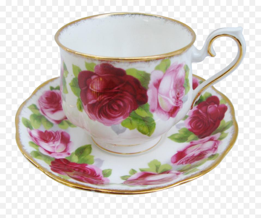 Tea Teacup Vintage Retro Niche Floral Moodboard Freetoe - Royal Albert Old English Rose Tea Cup Png,Tea Cup Transparent Background